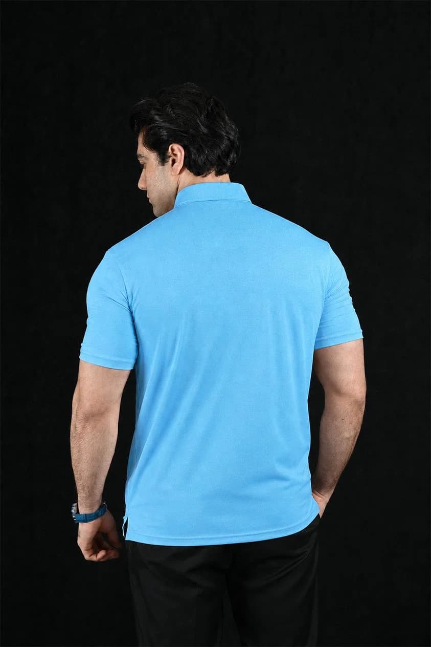 Plain Sky Semi-Spread Dress Collar Polo – View 2