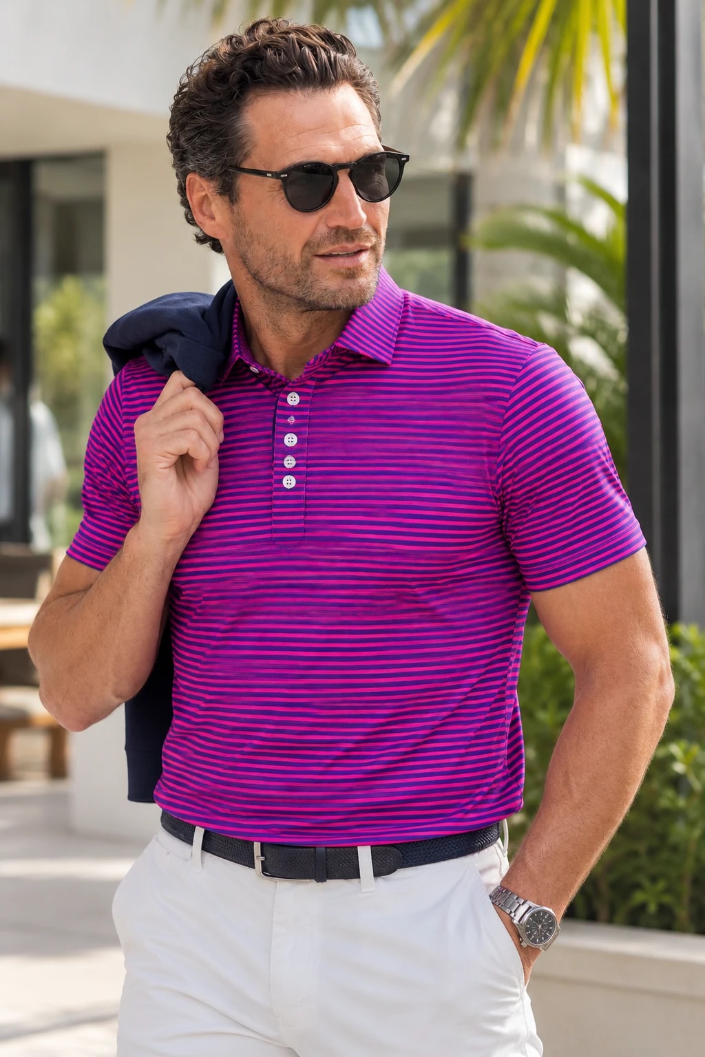 Collins Berry with Navy Stripe